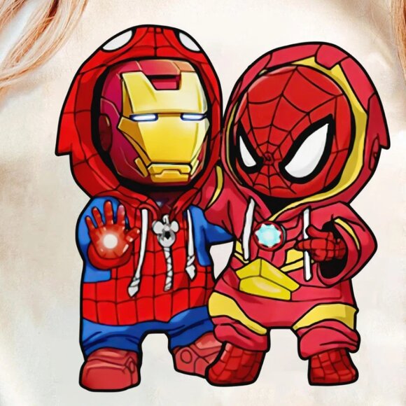 Spider-man And Iron Man Cosplay Friends Unisex T Shirt 247 - Picture 2 of 5